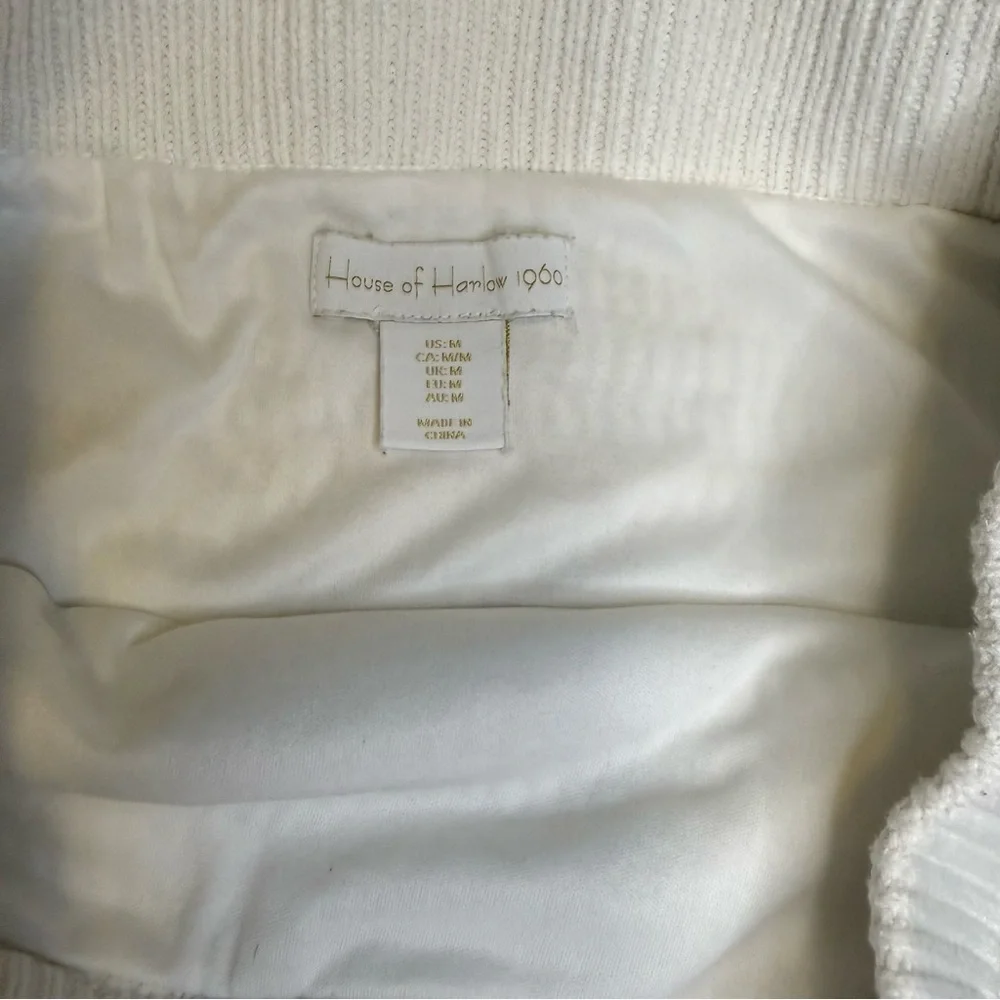 House of Harlow 1960 Ivory Crochet Cable Knit Lined Short A-Line Skirt Pull On M